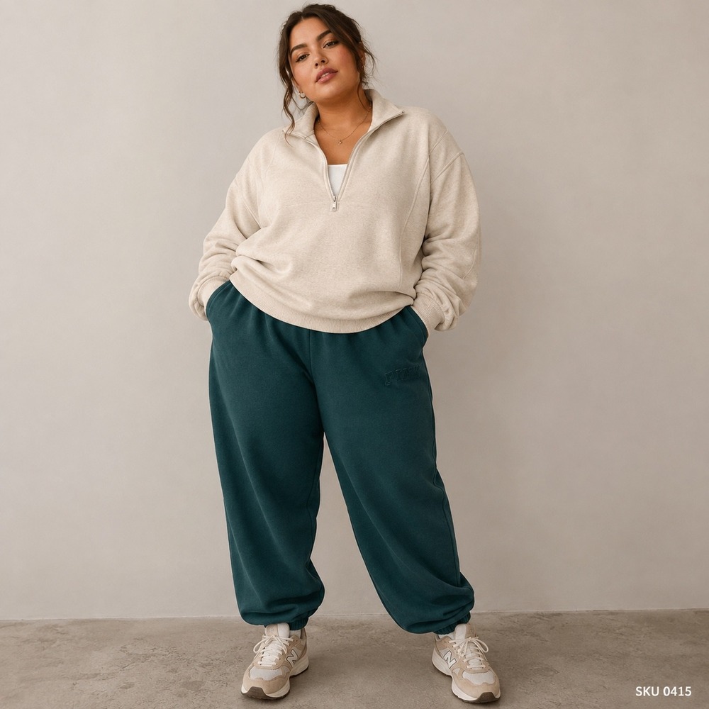 Victoria's Secret PINK Hunter Green Fleece Jogger Sweatpants XL